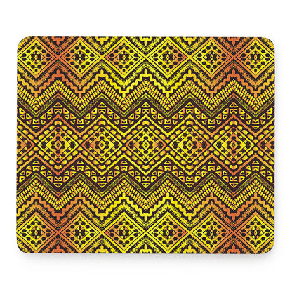 Gold African Ethnic Tribal Pattern Print Mouse Pad