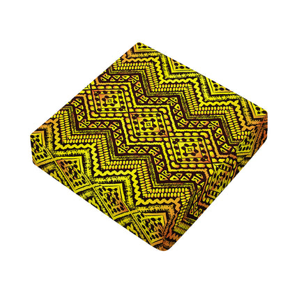 Gold African Ethnic Tribal Pattern Print Outdoor Seat Cushion Cover