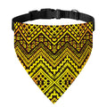 Gold African Ethnic Tribal Pattern Print Over The Collar Dog Bandana