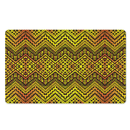 Gold African Ethnic Tribal Pattern Print Polyester Doormat