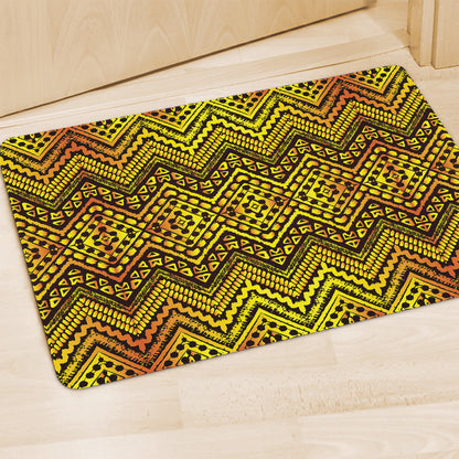 Gold African Ethnic Tribal Pattern Print Polyester Doormat