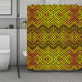 Gold African Ethnic Tribal Pattern Print Polyester Shower Curtain