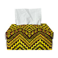 Gold African Ethnic Tribal Pattern Print Rectangle Tissue Box Cover