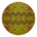 Gold African Ethnic Tribal Pattern Print Round Blanket