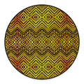 Gold African Ethnic Tribal Pattern Print Round Floor Mat