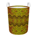 Gold African Ethnic Tribal Pattern Print Round Laundry Basket