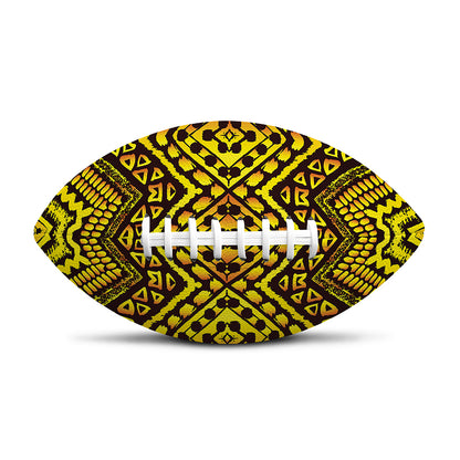 Gold African Ethnic Tribal Pattern Print Rugby Ball