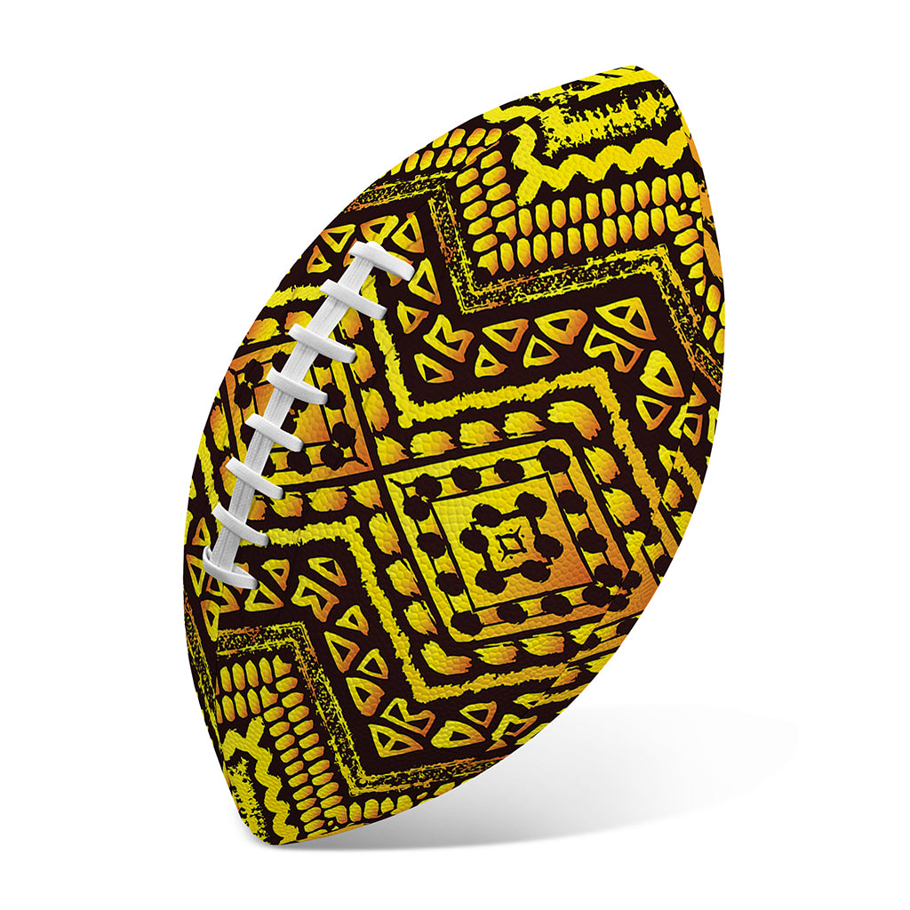 Gold African Ethnic Tribal Pattern Print Rugby Ball
