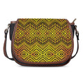 Gold African Ethnic Tribal Pattern Print Saddle Bag