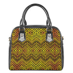 Gold African Ethnic Tribal Pattern Print Shoulder Handbag