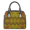 Gold African Ethnic Tribal Pattern Print Shoulder Handbag