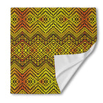 Gold African Ethnic Tribal Pattern Print Silk Bandana