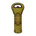 Gold African Ethnic Tribal Pattern Print Single Neoprene Wine Tote