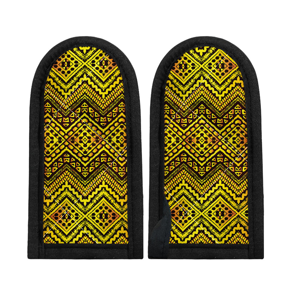 Gold African Ethnic Tribal Pattern Print Skillet Handle Cover