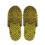 Gold African Ethnic Tribal Pattern Print Slippers