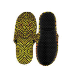 Gold African Ethnic Tribal Pattern Print Slippers