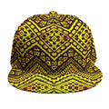 Gold African Ethnic Tribal Pattern Print Snapback Cap