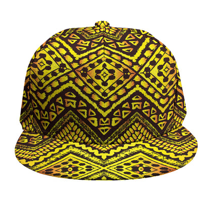 Gold African Ethnic Tribal Pattern Print Snapback Cap
