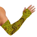 Gold African Ethnic Tribal Pattern Print Sun Protection Arm Sleeves