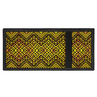 Gold African Ethnic Tribal Pattern Print Trifold Wallet