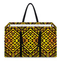 Gold African Ethnic Tribal Pattern Print Utility Tote Bag