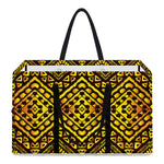 Gold African Ethnic Tribal Pattern Print Utility Tote Bag