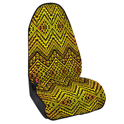Gold African Ethnic Tribal Pattern Print Waterproof Car Seat Cover