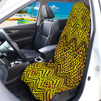 Gold African Ethnic Tribal Pattern Print Waterproof Car Seat Cover