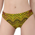 Gold African Ethnic Tribal Pattern Print Women's Panties