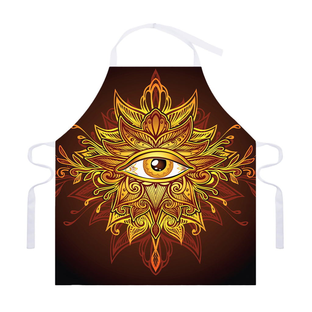 Gold All Seeing Eye Print Adjustable Apron