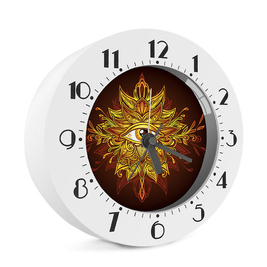 Gold All Seeing Eye Print Alarm Clock