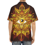 Gold All Seeing Eye Print Aloha Shirt