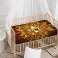 Gold All Seeing Eye Print Baby Crib Sheet