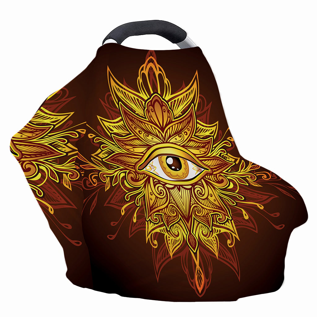 Gold All Seeing Eye Print Baby Seat Cover