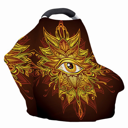 Gold All Seeing Eye Print Baby Seat Cover