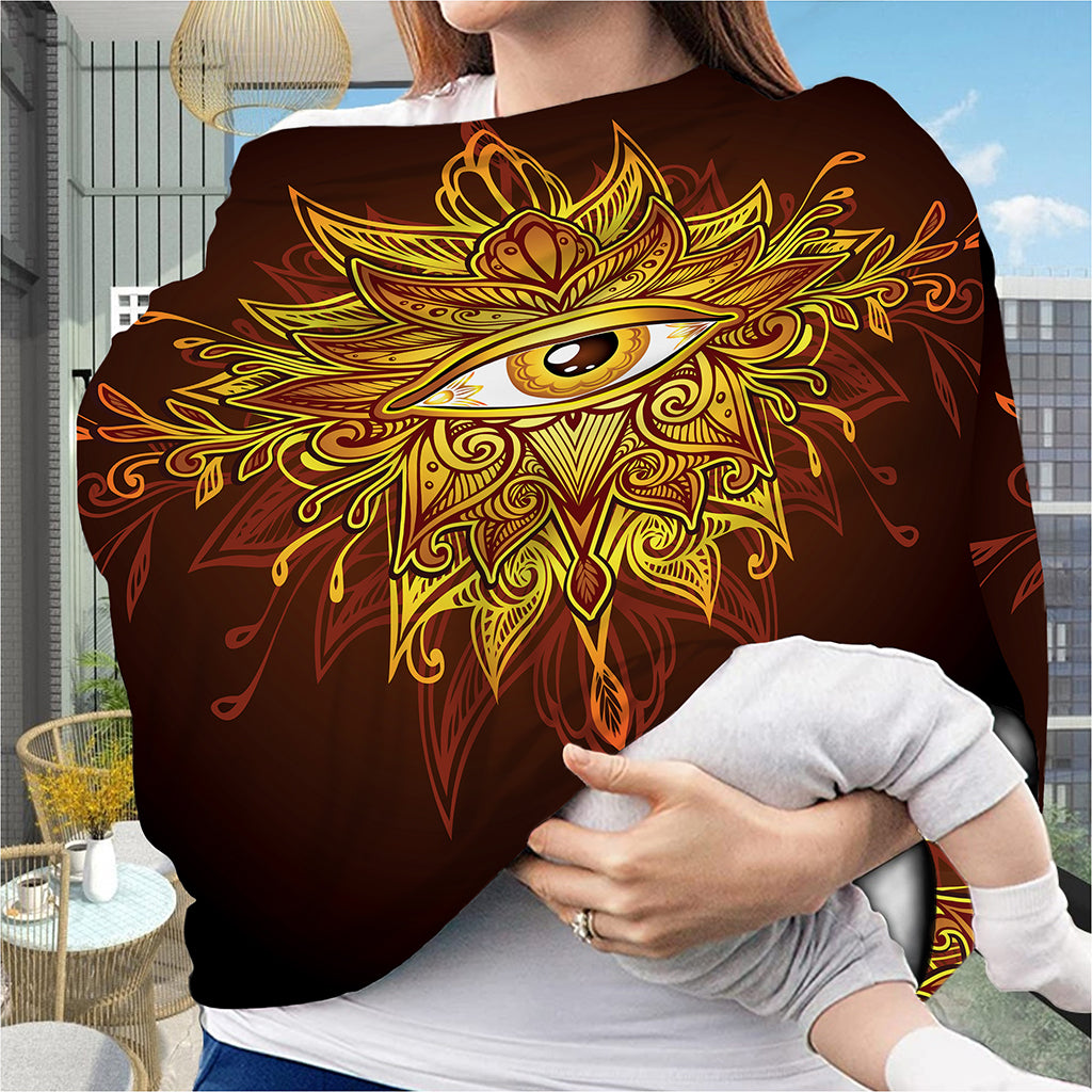 Gold All Seeing Eye Print Baby Seat Cover