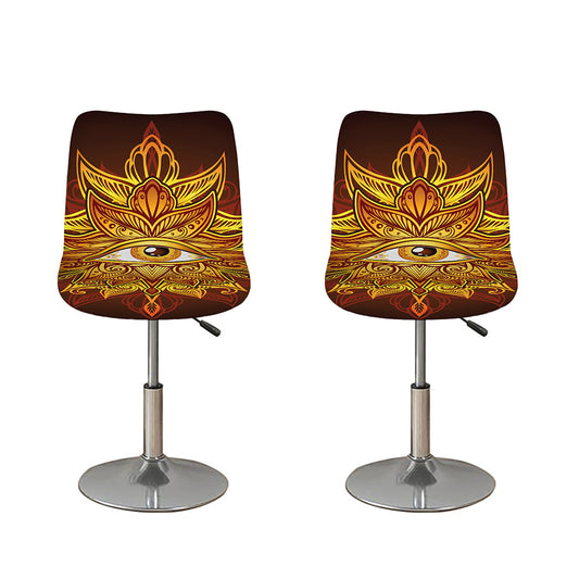 Gold All Seeing Eye Print Bar Stool Covers