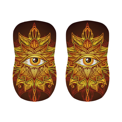 Gold All Seeing Eye Print Bar Stool Covers