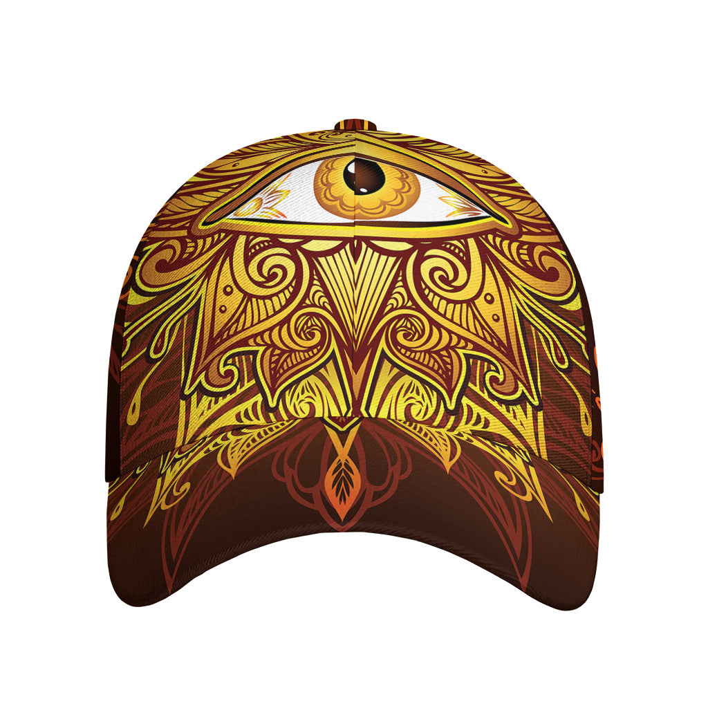 Gold All Seeing Eye Print Baseball Cap