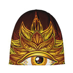 Gold All Seeing Eye Print Beanie