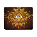 Gold All Seeing Eye Print Bifold Wallet