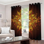 Gold All Seeing Eye Print Blackout Grommet Curtains