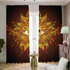 Gold All Seeing Eye Print Blackout Pencil Pleat Curtains