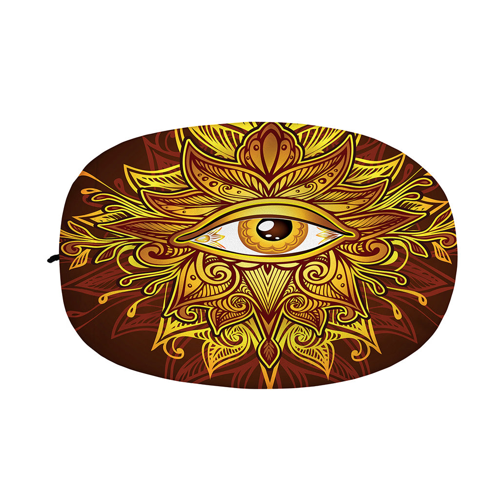 Gold All Seeing Eye Print Car Side Mirror Covers