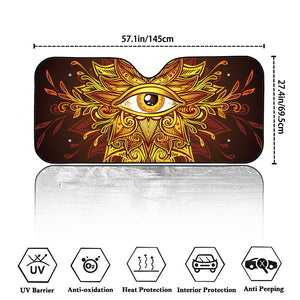 Gold All Seeing Eye Print Car Windshield Sun Shade