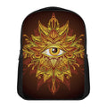 Gold All Seeing Eye Print Casual Backpack