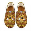 Gold All Seeing Eye Print Casual Shoes