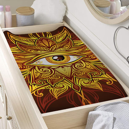 Gold All Seeing Eye Print Changing Pad Cover