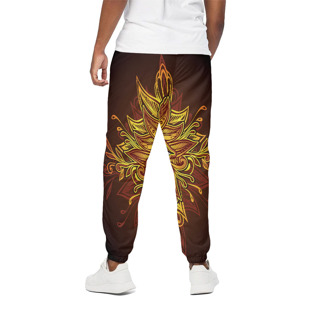 Gold All Seeing Eye Print Cotton Pants