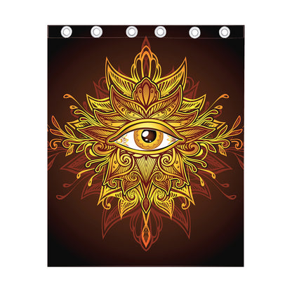 Gold All Seeing Eye Print Curtain
